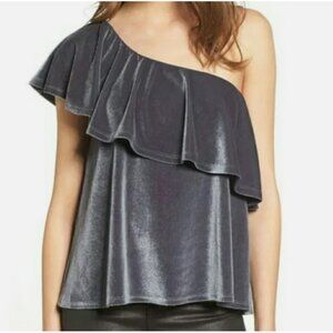 Velvet One-Shoulder Top